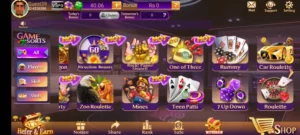 3 Card Fly in-app games lobby