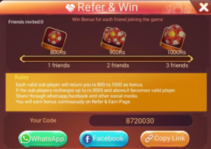 Flying Chess refer and earn interface