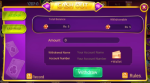 3 Patti Poker withdrawal screen