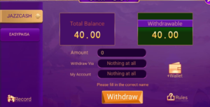 3 Patti Union withdrawal screen